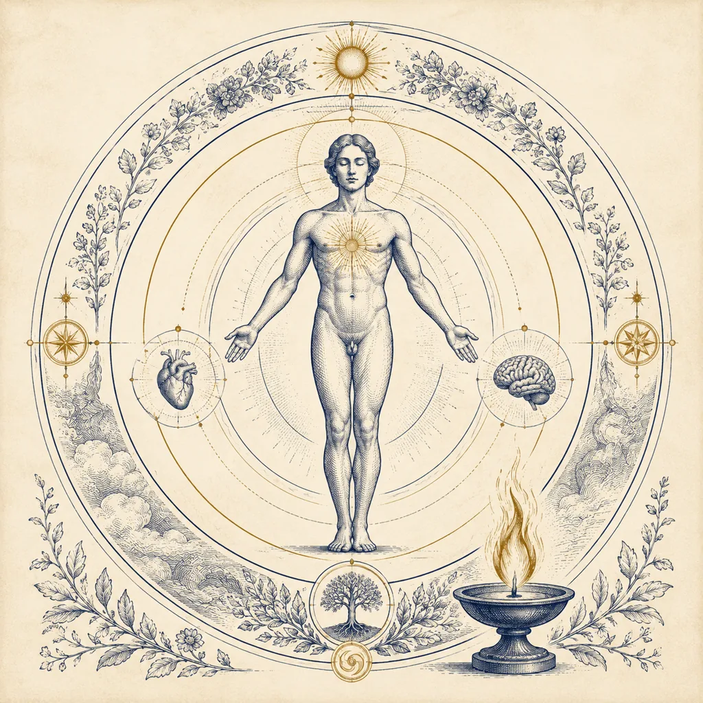 The person in balance — health as equilibrium of body, feeling, and vital force.